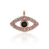 Mini Evil Eye Charms Pendant Copper Pave White CZ for DIY Bracelet Making - BestBeaded