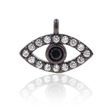 Mini Evil Eye Charms Pendant Copper Pave White CZ for DIY Bracelet Making - BestBeaded