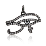 Eye of Horus Pendant Charm Micro Pave CZ for Bracelet/Necklace Jewelry Making 22x15mm - BestBeaded