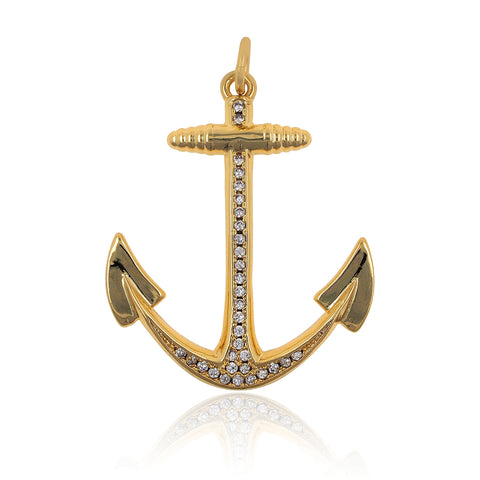 Anchor Necklace Pendant for Men Leather Bracelet Connector 23*28mm - BestBeaded