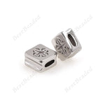 Square Charms Spacer Beads Pave CZ for Braided Bracelet DIY Jewelry Making 6x6mm - BestBeaded