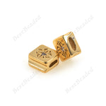 Square Charms Spacer Beads Pave CZ for Braided Bracelet DIY Jewelry Making 6x6mm - BestBeaded