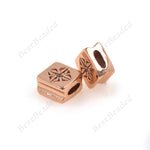 Square Charms Spacer Beads Pave CZ for Braided Bracelet DIY Jewelry Making 6x6mm - BestBeaded