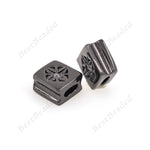 Square Charms Spacer Beads Pave CZ for Braided Bracelet DIY Jewelry Making 6x6mm - BestBeaded