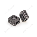 Square Charms Spacer Beads Pave CZ for Braided Bracelet DIY Jewelry Making 6x6mm - BestBeaded