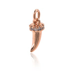 Mini Ox Horn Pendant Pave White CZ,Wolf Fangs Charm for Jewelry Making Supplies 4x9mm - BestBeaded