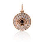 Round Evil Eye Pendant Charm for Bracelet/Necklace DIY Jewelry Making 12mm - BestBeaded
