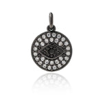 Round Evil Eye Pendant Charm for Bracelet/Necklace DIY Jewelry Making 12mm - BestBeaded