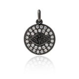 Round Evil Eye Pendant Charm for Bracelet/Necklace DIY Jewelry Making 12mm - BestBeaded