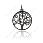 Family Tree Charm Connector Jewelry Accessories for Women DIY Bracelet/Necklace Making 22x17mm - BestBeaded