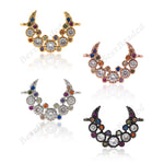 Crescent Moon Connector Pave CZ for Women Bracelet Charms Lover Gift 20x14mm - BestBeaded