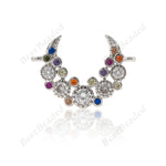 Crescent Moon Connector Pave CZ for Women Bracelet Charms Lover Gift 20x14mm - BestBeaded