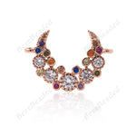 Crescent Moon Connector Pave CZ for Women Bracelet Charms Lover Gift 20x14mm - BestBeaded