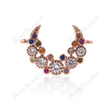 Crescent Moon Connector Pave CZ for Women Bracelet Charms Lover Gift 20x14mm - BestBeaded