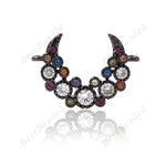 Crescent Moon Connector Pave CZ for Women Bracelet Charms Lover Gift 20x14mm - BestBeaded