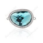 Bean Shaped Framed Connector Pave Crystal Glass 30x20mm - BestBeaded