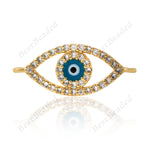 Blue Evil Eye Original Jewelry Making for Men Women Bracelet Connector 20x8mm - BestBeaded