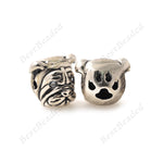 Bulldog Animal Head Beaded Supplies Bracelet Spacer Beads 13x11mm - BestBeaded