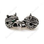 Wolf Head Bracelet Charms Spacer Beads DIY Jewelry Findings 11x14mm - BestBeaded