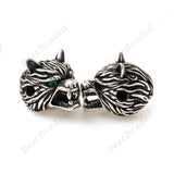 Wolf Head Bracelet Charms Spacer Beads DIY Jewelry Findings 11x14mm - BestBeaded