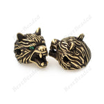 Wolf Head Bracelet Charms Spacer Beads DIY Jewelry Findings 11x14mm - BestBeaded
