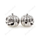 Pumpkin Beads Pave CZ for Original Bracelet Charms Halloween Jewelry Making 12x11mm - BestBeaded