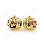 Pumpkin Beads Pave CZ for Original Bracelet Charms Halloween Jewelry Making 12x11mm - BestBeaded