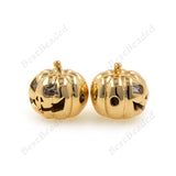 Pumpkin Beads Pave CZ for Original Bracelet Charms Halloween Jewelry Making 12x11mm - BestBeaded