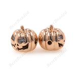 Pumpkin Beads Pave CZ for Original Bracelet Charms Halloween Jewelry Making 12x11mm - BestBeaded