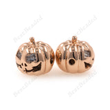 Pumpkin Beads Pave CZ for Original Bracelet Charms Halloween Jewelry Making 12x11mm - BestBeaded