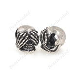 Antique Skull Head Bead for Paracord Bracelet Charms Lanyard Beads Supply 9x10mm - BestBeaded