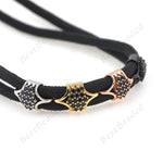Leather Bracelet Slide Beads Pave Black CZ,Original DIY Jewelry Making Accessories 17x11mm - BestBeaded