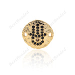 Hamsa Hand Bracelet Connector Pave CZ Bead for Charms DIY Jewelry Making 15mm - BestBeaded