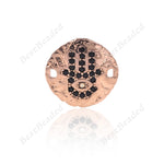 Hamsa Hand Bracelet Connector Pave CZ Bead for Charms DIY Jewelry Making 15mm - BestBeaded
