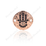 Hamsa Hand Bracelet Connector Pave CZ Bead for Charms DIY Jewelry Making 15mm - BestBeaded
