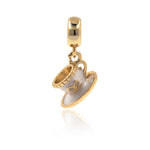 European Style Bracelet Charm,Gold Coffee Cups Large Hole Pendant - BestBeaded