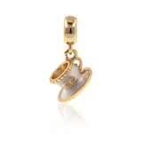 European Style Bracelet Charm,Gold Coffee Cups Large Hole Pendant - BestBeaded
