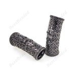Fleur De Lis in Tube Large Hole Connector for Bracelet Making 28x10mm - BestBeaded
