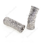 Fleur De Lis in Tube Large Hole Connector for Bracelet Making 28x10mm - BestBeaded