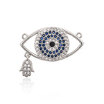 Charms Evil Eye with Hamsa Hand Pendant for Necklace Lucky Amulet Jewelry Supplies 21x11mm - BestBeaded