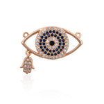 Charms Evil Eye with Hamsa Hand Pendant for Necklace Lucky Amulet Jewelry Supplies 21x11mm - BestBeaded