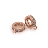 Large Hole Round Holder Connector fit for European Style Bangle Leather Bracelet Link Making 8mm - BestBeaded