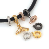 Large Hole Round Holder Connector fit for European Style Bangle Leather Bracelet Link Making 8mm - BestBeaded