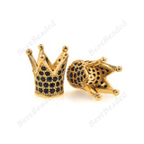 King Crown Men Bracelet Charms Spacer Beads Jewelry Findings 12x13mm - BestBeaded