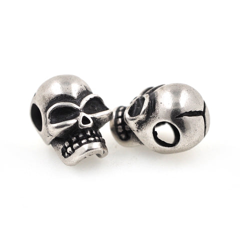 Skull Bead Charm DIY Accessories for Mens Paracord Bracelet Keychain Beads 7x10mm - BestBeaded