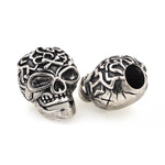 Paracord Bead Skull Charm EDC Survival Bracelet Keychain Lanyard Spacers 15x19mm - BestBeaded