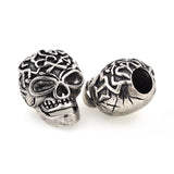 Paracord Bead Skull Charm EDC Survival Bracelet Keychain Lanyard Spacers 15x19mm - BestBeaded