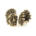 Paracord Bead Indian Chiefs Brass Charm fit for EDC Survival Bracelet DIY Making 15x22mm - BestBeaded