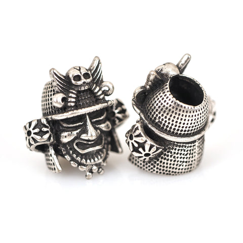 Lanyard Charm Samurai Helmet Bead for Mens Paracord Bracelet Making Supplies 19x20mm - BestBeaded