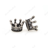 Crown Bead Antique Style fit for Mens Gemstone Bracelet Spacers DIY Making 11x7mm - BestBeaded